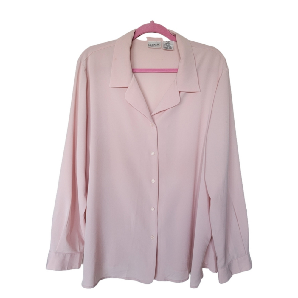 Liz Baker Soft Pink Button-Down Blouse